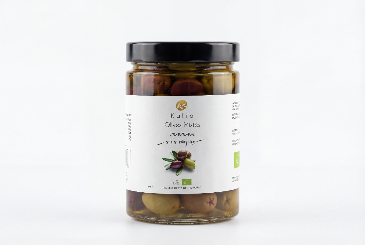 Kalia Olives bio de Grèce — Kalamata, Mixtes, Chalkidiki